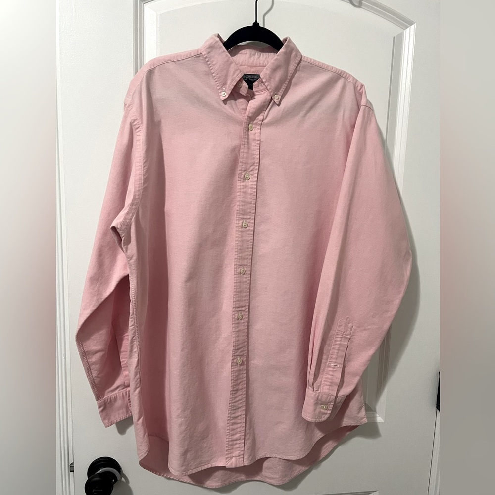 Ralph Lauren polo jeans company men’s button down long sleeve shirt  pink EUC